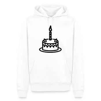 Geburtstagskuchen - Männer Premium Bio Hoodie - Weiß - Vorne - Nico (187cm)