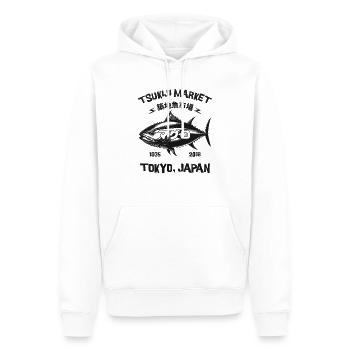 Marché aux poissons de Tsukiji - Sweat à capuche Premium bio Homme - blanc - Devant - Nico (187cm)