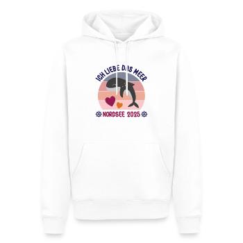 Ich Liebe Das Meer Urlaub An Der Nordsee 2025 - Männer Premium Bio Hoodie - Weiß - Vorne - Nico (187cm)