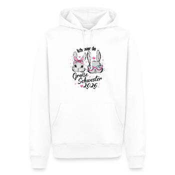 Ich Werde Große Schwester 2026 Hasen Geschwister - Männer Premium Bio Hoodie - Weiß - Vorne - Nico (187cm)