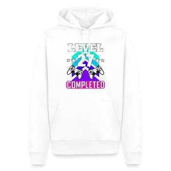 anniversaire de jeu haha comme - Sweat à capuche Premium bio Homme - blanc - Devant - Nico (187cm)
