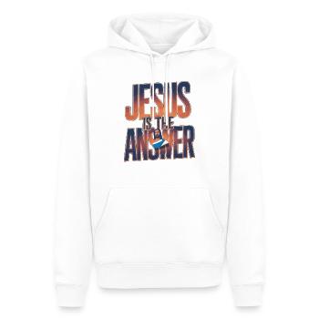 Jésus est la réponse - Jesus ist die Antwort - Sweat à capuche Premium bio Homme - blanc - Devant - Nico (187cm)