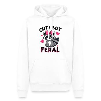 Cute But Feral Raccoon Pink Bow Forest Animal - Männer Premium Bio Hoodie - Weiß - Vorne - Nico (187cm)