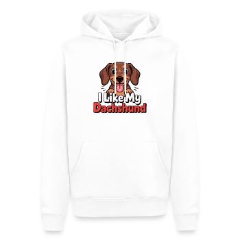 J’aime mon Chien Teckel Love - Sweat à capuche Premium bio Homme - blanc - Devant - Nico (187cm)