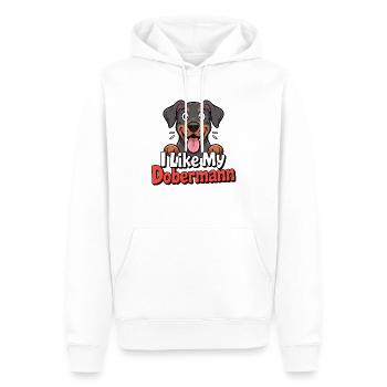 I like my Dobermann Hundeliebe - Männer Premium Bio Hoodie - Weiß - Vorne - Nico (187cm)