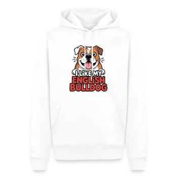 I like my English Bulldog Hundeliebe - Männer Premium Bio Hoodie - Weiß - Vorne - Nico (187cm)