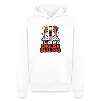 I like my English Bulldog Hundeliebe - Männer Premium Bio Hoodie - Weiß - Vorne - Nico (187cm)