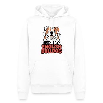 I like my English Bulldog Hundeliebe - Männer Premium Bio Hoodie - Weiß - Vorne - Nico (187cm)