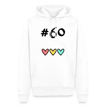 60 JAHRE. 60-JÄHRIGES JUBILÄUM. GEBURTSTAG 60 JAHRE. 60 - Männer Premium Bio Hoodie - Weiß - Vorne - Nico (187cm)