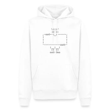 ascii art: troll + your text - Sweat à capuche Premium bio Homme - blanc - Devant - Nico (187cm)