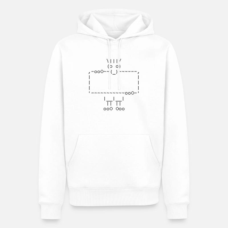 ascii art: troll + your text - Sweat à capuche Premium bio Homme - blanc