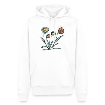 bunte Blumen - Männer Premium Bio Hoodie - Weiß - Vorne - Nico (187cm)