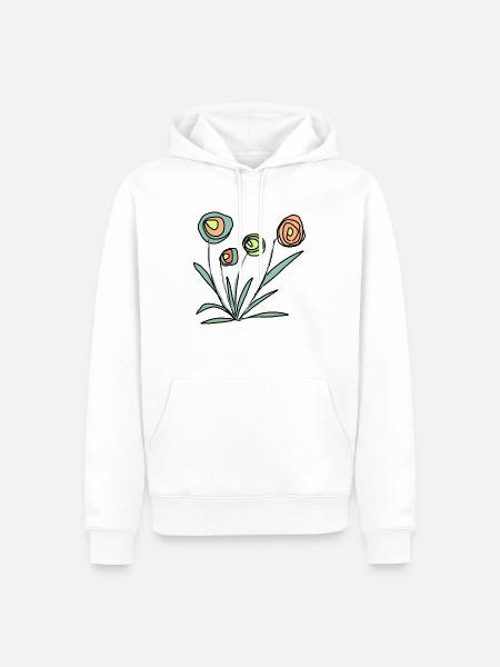 bunte Blumen - Männer Premium Bio Hoodie - Weiß