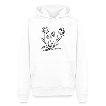 weisse Blumen - Männer Premium Bio Hoodie - Weiß - Vorne - Nico (187cm)