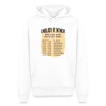 Rentner Zeitplan Tagesablauf - Männer Premium Bio Hoodie - Weiß - Vorne - Nico (187cm)