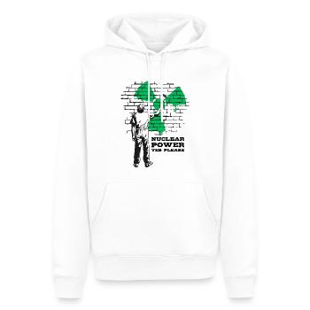 Énergie nucléaire Oui s’il vous plaît, oui à l’énergie nucléaire - Sweat à capuche Premium bio Homme - blanc - Devant - Nico (187cm)