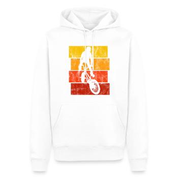Cadeau rétro de vélo de vélo BMX Vélo Motocross - Sweat à capuche Premium bio Homme - blanc - Devant - Nico (187cm)