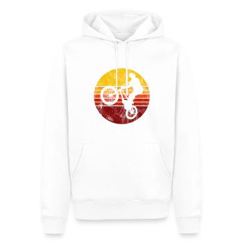 BMX Rad Fahrrad Retro Geschenk Bicycle Motocross - Männer Premium Bio Hoodie - Weiß - Vorne - Nico (187cm)