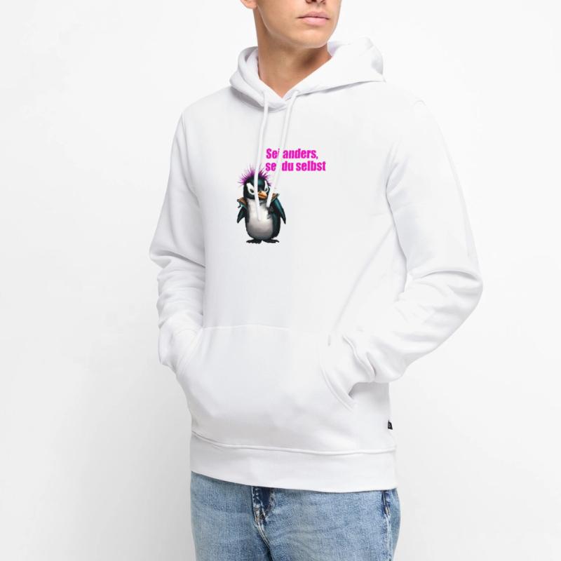 Sei Anders, Sei du Selbst PenguPunk Männer Premium Bio Hoodie