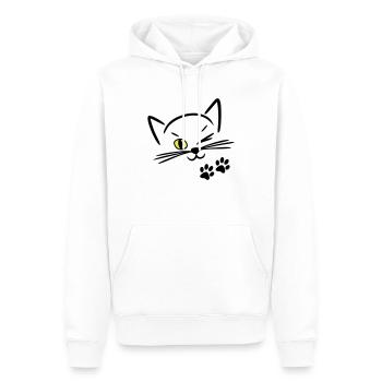 süße Katze, zwinkernd / Augenzwinkernd - Männer Premium Bio Hoodie - Weiß - Vorne - Nico (187cm)