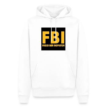 FBI - Männer Premium Bio Hoodie - Weiß - Vorne - Nico (187cm)