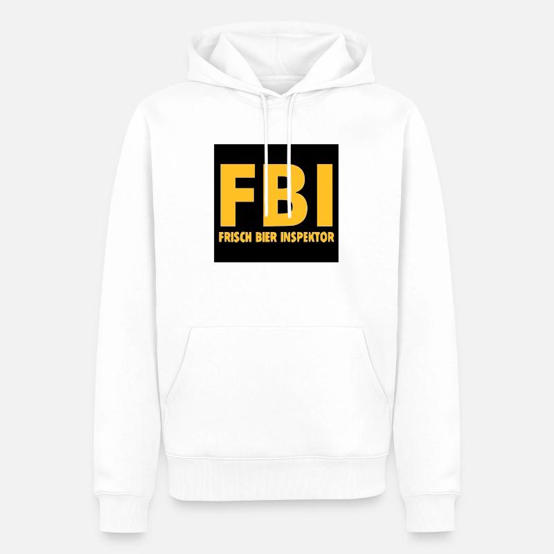 FBI - Männer Premium Bio Hoodie - Weiß