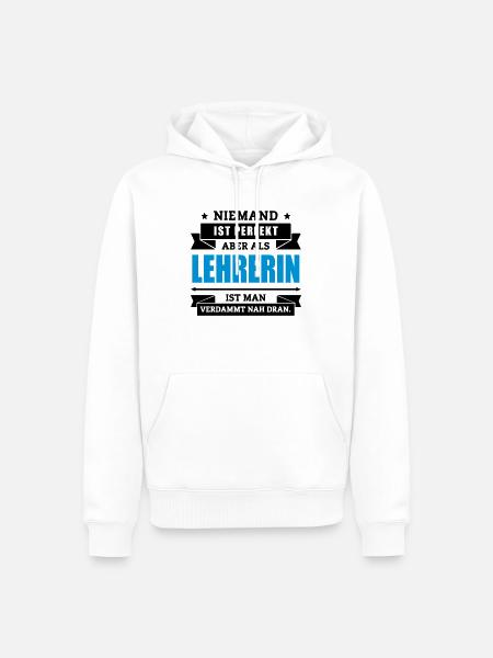 Funshirt Lehrerin - Männer Premium Bio Hoodie - Weiß