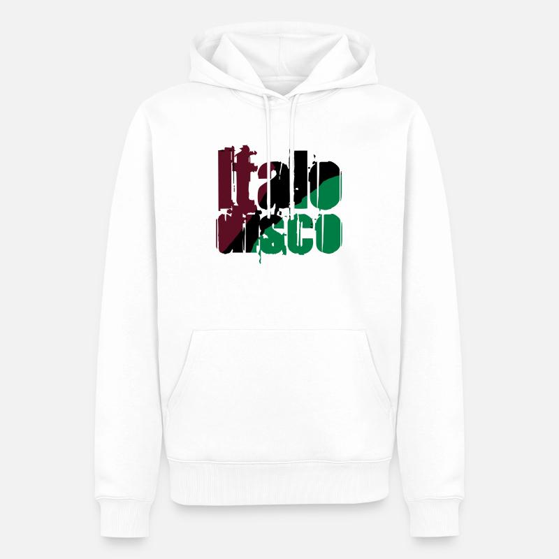 Italo Disco - Sweat à capuche Premium bio Homme - blanc