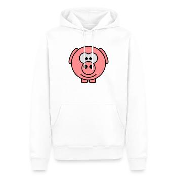 Mignon bande dessinée cochon peeps friendly - Sweat à capuche Premium bio Homme - blanc - Devant - Nico (187cm)