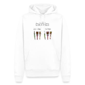 les éducatrices en début et fin d'année - Sweat à capuche Premium bio Homme - blanc - Devant - Nico (187cm)