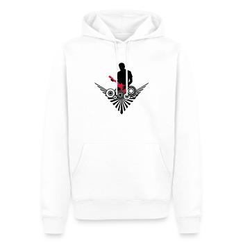 gitarrist - Männer Premium Bio Hoodie - Weiß - Vorne - Nico (187cm)