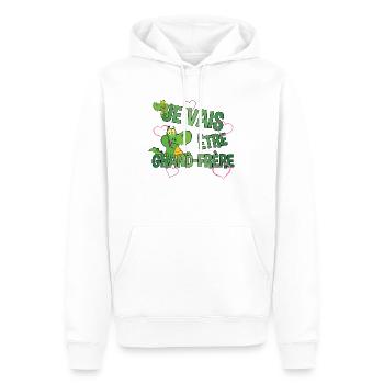 futur grand frere - Sweat à capuche Premium bio Homme - blanc - Devant - Nico (187cm)