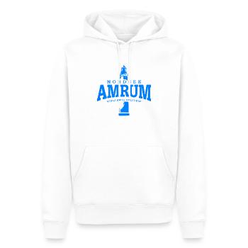 Amrum mer du Nord (Bleu) - Sweat à capuche Premium bio Homme - blanc - Devant - Nico (187cm)
