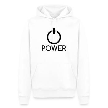 power__f1 - Sweat à capuche Premium bio Homme - blanc - Devant - Nico (187cm)