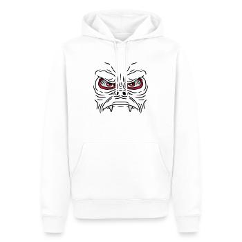 Monster Face - Männer Premium Bio Hoodie - Weiß - Vorne - Nico (187cm)