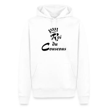 roi couscous - Sweat à capuche Premium bio Homme - blanc - Devant - Nico (187cm)