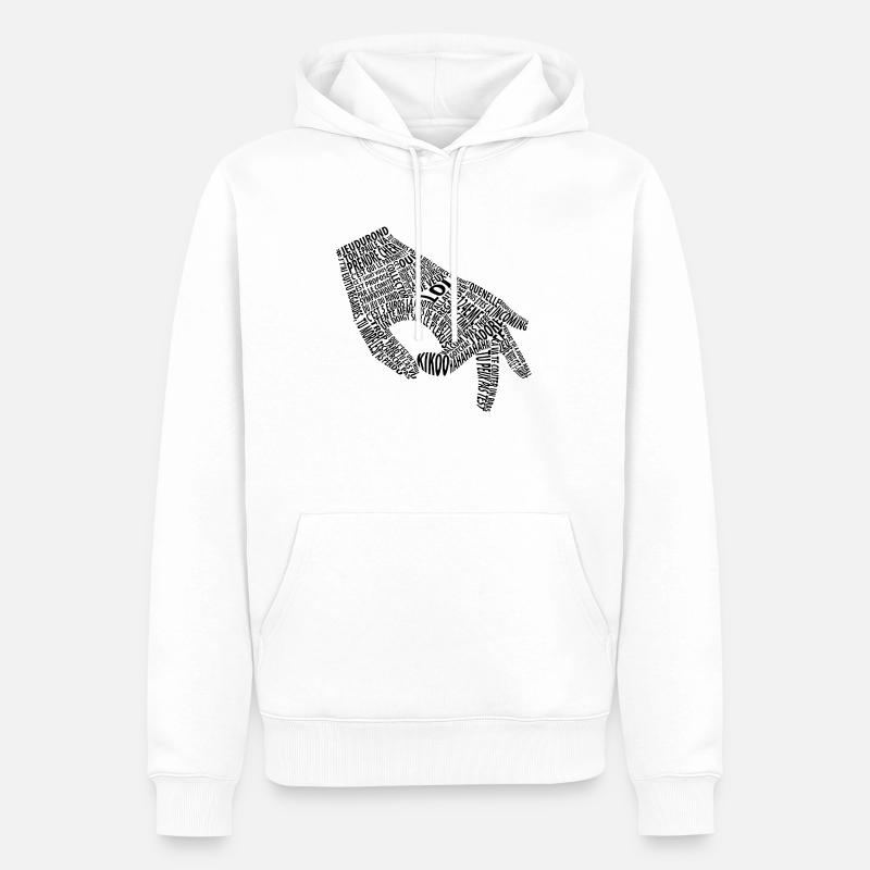 Jeu du rond noir (mème) - Sweat à capuche Premium bio Homme - blanc