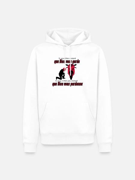 Que Dieu vous pardonne - Sweat à capuche Premium bio Homme - blanc