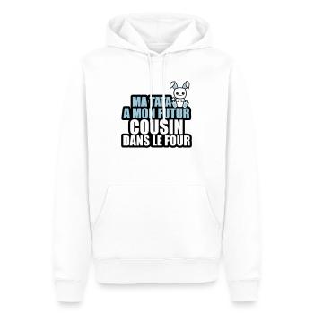 ma tata a mon futur cousin dans le four - Sweat à capuche Premium bio Homme - blanc - Devant - Nico (187cm)