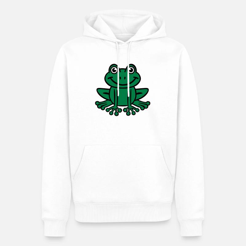 Frosch - Männer Premium Bio Hoodie - Weiß