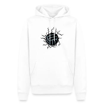 Crack Volley Impact Bodenvolleyball Wasserball - Männer Premium Bio Hoodie - Weiß - Vorne - Nico (187cm)