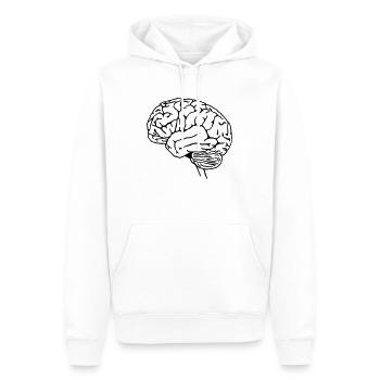 Hirn Gehirn - Männer Premium Bio Hoodie - Weiß - Vorne - Nico (187cm)