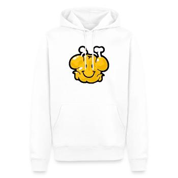 Smiley Chicken - Sweat à capuche Premium bio Homme - blanc - Devant - Nico (187cm)