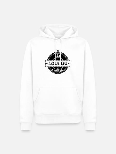 elu loulou - Sweat à capuche Premium bio Homme - blanc
