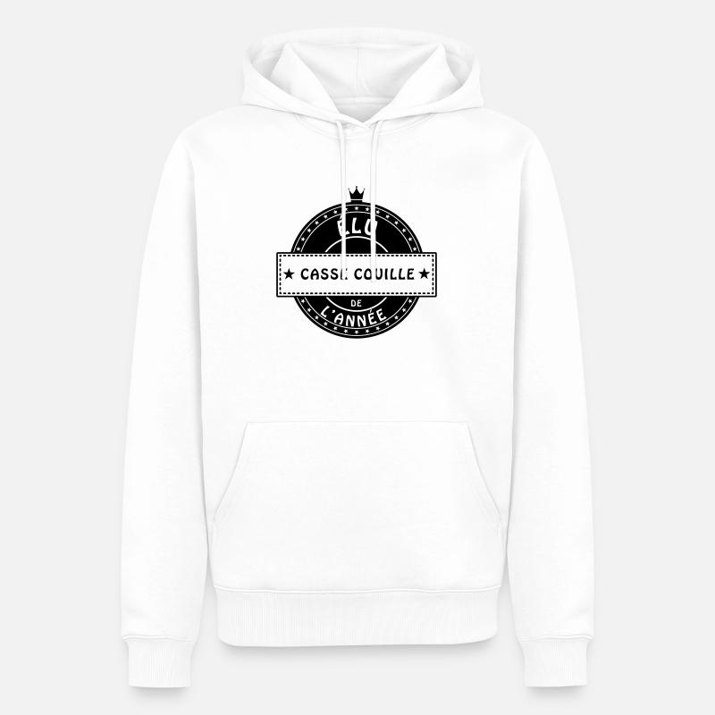 elu casse couille - Sweat à capuche Premium bio Homme - blanc