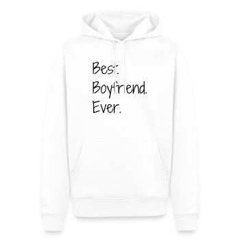 Amour / Saint Valentin / Coeur / Bébé / Love - Sweat à capuche Premium bio Homme - blanc - Devant - Nico (187cm)