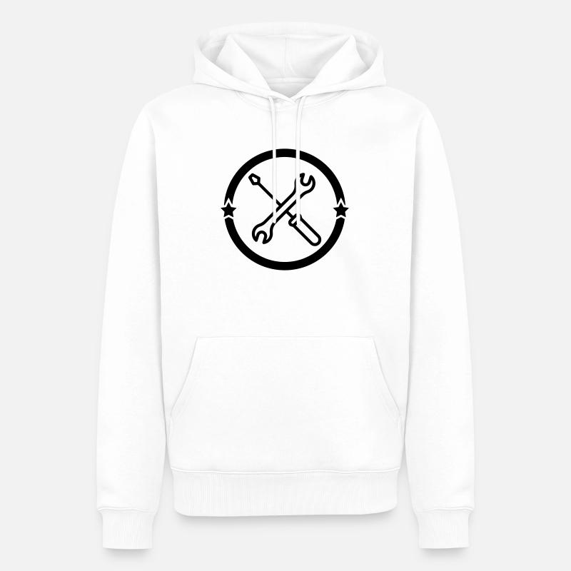mécanique / mécanicien / mécano / garage - Sweat à capuche Premium bio Homme - blanc