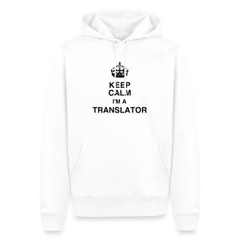 traducteur / traduction / traductrice / traduire - Sweat à capuche Premium bio Homme - blanc - Devant - Nico (187cm)