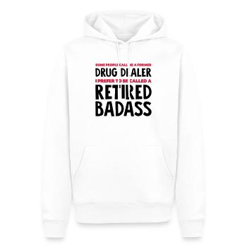 Former drug dealer retired badass - Men’s Premium Organic Hoodie - white - Front - Nico (187cm)