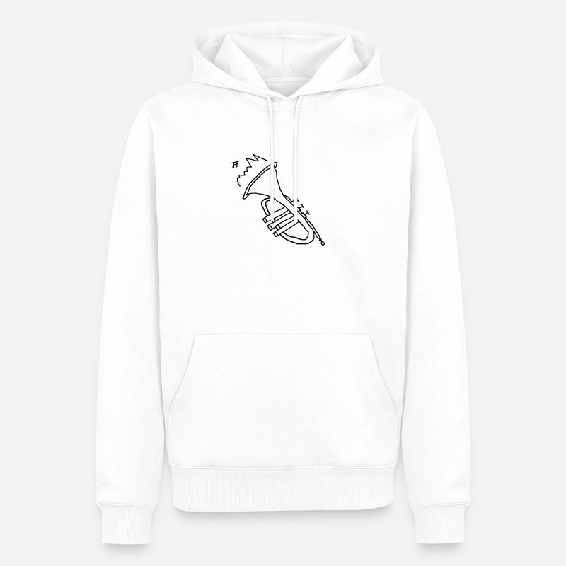 trompette funky - Sweat à capuche Premium bio Homme - blanc